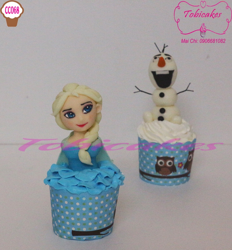 [CC70] CUPCAKES TẠO HÌNH 3D ELSA VÀ OLAF