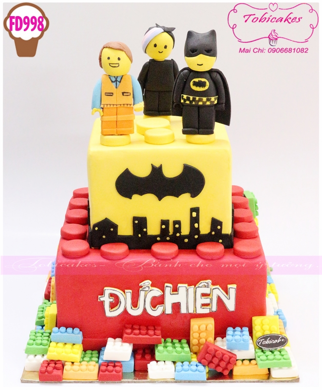 [FD998] BÁNH SINH NHẬT CHỦ ĐỀ ANH HÙNG BATMAN PHONG CÁCH LEGO