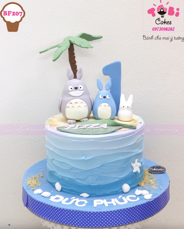 [BF207] BÁNH SINH NHẬT TẠO HÌNH NHÂN VẬT TOTORO ĐI BIỂN