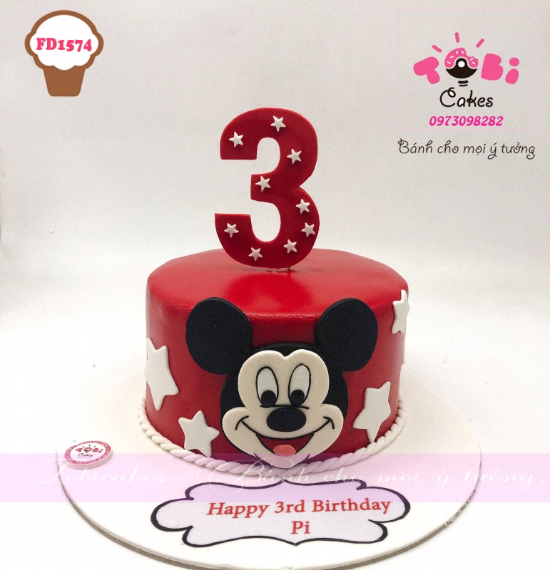 [FD1574] BÁNH SINH NHẬT HÌNH CHUỘT MICKEY DÀNH CHO BÉ TRAI