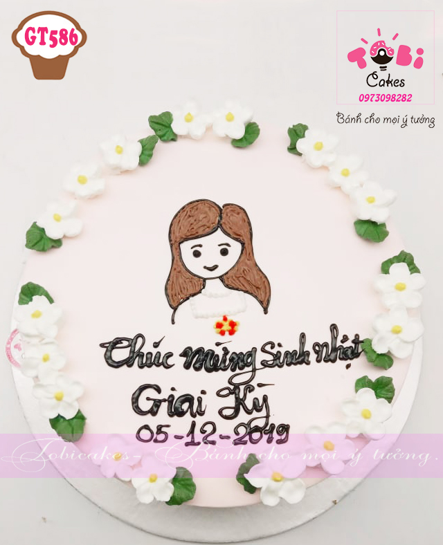 Bánh sinh nhật vẽ hình cô gái trang trí hoa kem nhỏ của GT586 sẽ khiến bạn muốn liên tục ngắm nhìn. Với hình dáng cô gái thu hút và sự kết hợp tinh tế của hoa kem nhỏ, bánh sinh nhật của GT586 thật sự là một tác phẩm nghệ thuật.