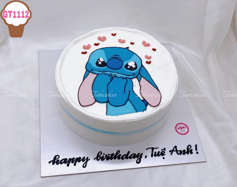 GT1112 - BÁNH SINH NHẬT VẼ HÌNH STITCH TINH NGHỊCH ĐÁNG YÊU TRONG HOẠT HÌNH LILO & STITCH DÀNH CHO CÁC BÉ TRAI, BÉ GÁI