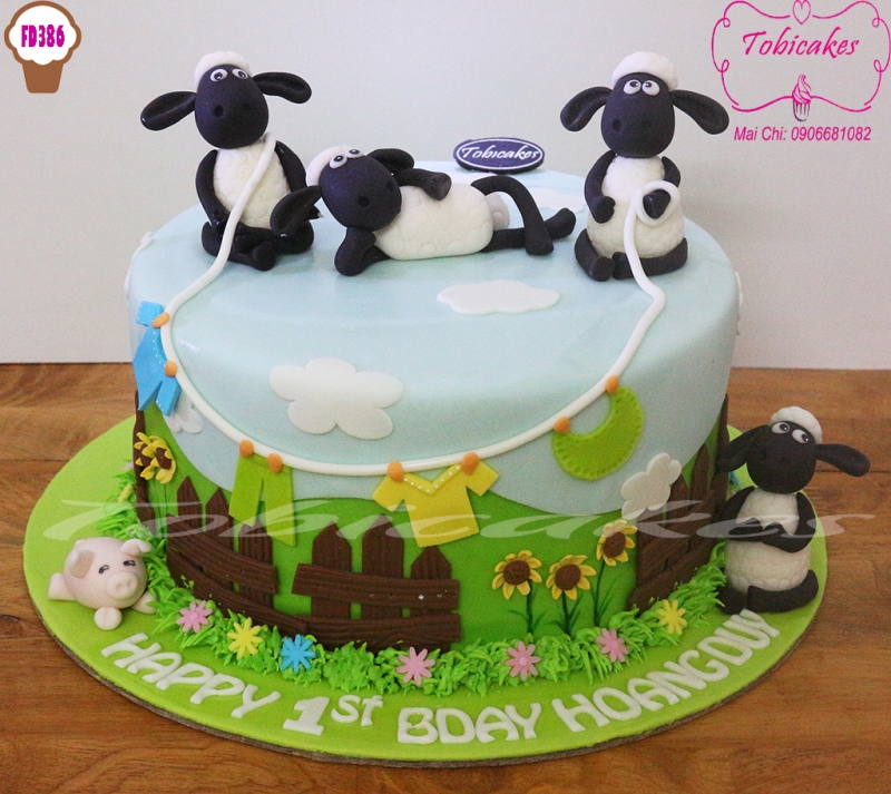 [FD386] BÁNH SINH NHẬT TRANG TRÍ CHỦ ĐỀ SHAUN THE SHEEP